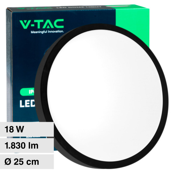 VT-8618 Plafoniera LED Rotonda 18W SMD IP44 Colore Nero V-Tac VT-8618 Plafoniera LED Rotonda 18W SMD IP44 Colore Nero V-Tac