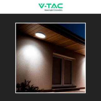 VT-8624 Plafoniera LED Rotonda 24W SMD IP44 Colore Nero V-Tac
