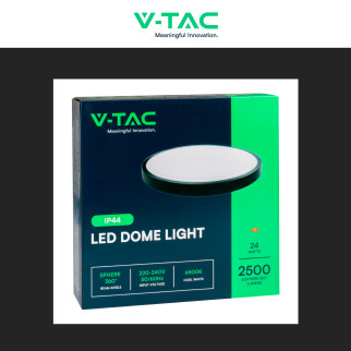 VT-8624 Plafoniera LED Rotonda 24W SMD IP44 Colore Nero V-Tac