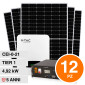 V-Tac Kit 4,92kW 12 Pannelli Solari Fotovoltaici 410W + Inverter Monofase + Batteria 5,12kWh - SKU 1189912 + 11819 + 11377