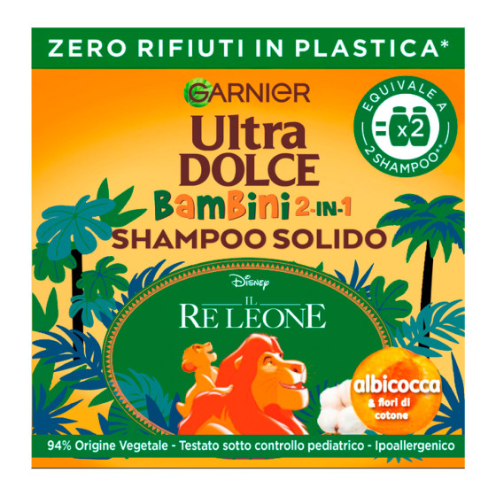 Garnier Ultra Dolce Il Re Leone Shampoo Solido per Bambini 60g Garnier Ultra Dolce Il Re Leone Shampoo Solido per Bambini 60g