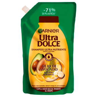 Garnier Ultra Dolce Shampoo Ultra Nutriente con Olio di Avocado per Capelli...