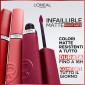 Immagine 2 - L'Oréal Paris Infaillible Matte Resistance Rossetto Liquido Idratante con Acido Ialuronico Colore 100 Fairytale Ending
