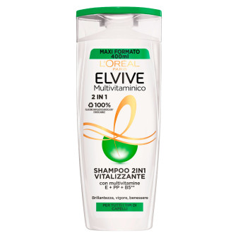 L'Oréal Paris Elvive Multivitaminico Shampoo 2in1 Vitalizzante per Tutti i...