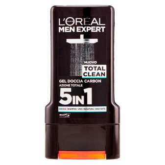 L'Oréal Paris Men Expert Total Clean Gel Doccia Carbon 5in1 Idratante Corpo...