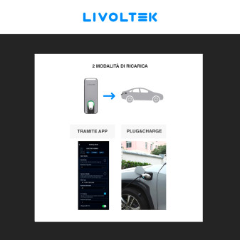 Wallbox 7,3kW Monofase Smart IP54 IK10 con Cavo Tipo 2 Livoltek