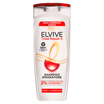 L'Oréal Paris Elvive Total Repair 5 Shampoo Riparatore con Keratina per...