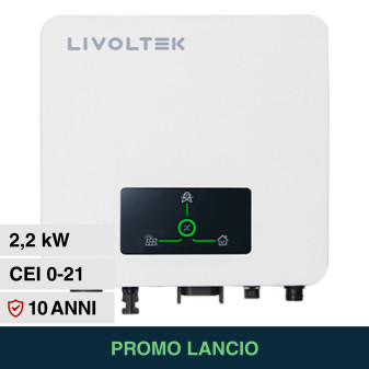 Livoltek Inverter Monofase On-Grid 2,2kW IP65 per Impianto Fotovoltaico CEI...