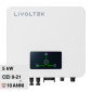 Livoltek Inverter Monofase On-Grid 5kW IP65 per Impianto Fotovoltaico CEI 0-21 - mod. GT1-5KD1R11001 + LHE12DRR12001