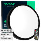 V-Tac VT-8618S Plafoniera LED Rotonda 18W SMD IP44 con Sensore di Movimento e Crepuscolare Colore Nero - SKU 76691