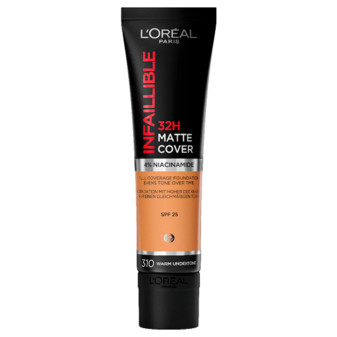 L'Oréal Paris Infaillible Matte Cover Fondotinta Liquido 32h SPF 25 con...