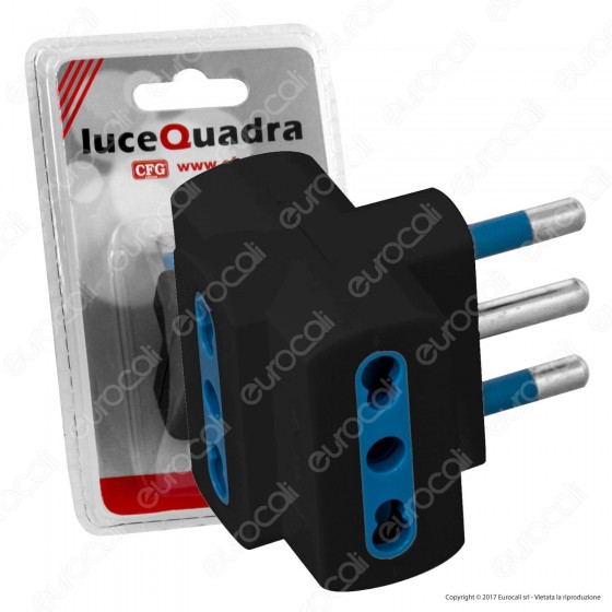 CFG Adattatore Triplo Colore Nero Spina 16A - per Interno CFG Adattatore Triplo Colore Nero Spina 16A - per Interno