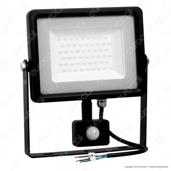 V-Tac VT-4850 PIR Faretto LED 50W Ultra Sottile Slim con Sensore