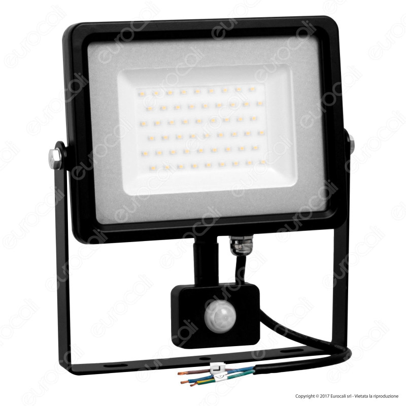 V-Tac VT-4850 PIR Faretto LED 50W Ultra Sottile Slim con Sensore