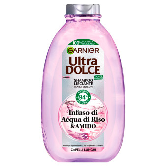 Garnier Ultra Dolce Shampoo Lisciante con Infuso di Acqua di Riso e Amido per...