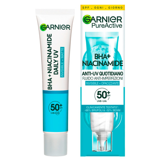Garnier PureActive Fluido Viso Anti-Imperfezioni Anti-UV Quotidiano Garnier PureActive Fluido Viso Anti-Imperfezioni Anti-UV Quotidiano