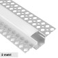 V-Tac VT-8201 Profilo Piatto in Alluminio per Strisce LED a Scomparsa con Copertura Opaca Lunghezza 2 metri - SKU 23173