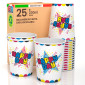 Immagine 1 - Bicchieri in Carta Riciclabile Fantasia Happy Day da 200ml - Confezione da 25 Bicchieri