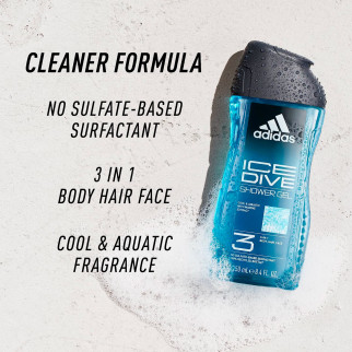 Ice Dive Refreshing Gel Doccia 3in1 Adidas - Flacone da 250ml