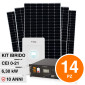 Immagine 1 - V-Tac Kit 6.30kW 14 Pannelli Solari Fotovoltaici 450W + Inverter Monofase + Batteria Rack 5.12kWh - SKU 11554 + 11529 + 11377