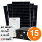 Immagine 1 - V-Tac Kit 6.15kW 15 Pannelli Solari Fotovoltaici 410W + Inverter Monofase + Batteria Rack 9.60kWh - SKU 11552 + 11529 + 11523