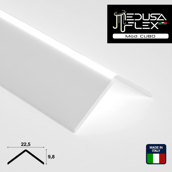 Medusaflex Cubo Copertura Opaca per Profilo Angolare in Alluminio Medusaflex Cubo Copertura Opaca per Profilo Angolare in Alluminio