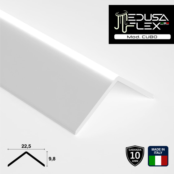 Medusaflex Cubo Copertura Satinata per Profilo Angolare in Alluminio Medusaflex Cubo Copertura Satinata per Profilo Angolare in Alluminio