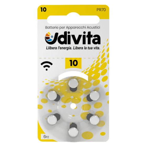 Udivita Batterie Protesi Acustiche Misura 10 Blister da 6 Udivita Batterie Protesi Acustiche Misura 10 Blister da 6