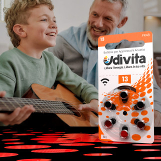 Udivita Misura 13 60 Batterie per Apparecchi Acustici Blister 6 pile
