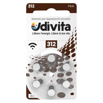 Udivita Batterie Protesi Acustiche Misura 312 Blister da 6