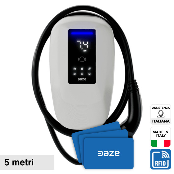 Wallbox Home T Daze 22,2kW Trifase IP55 Cavo Tipo 2 Bluetooth Wi-Fi Wallbox Home T Daze 22,2kW Trifase IP55 Cavo Tipo 2 Bluetooth Wi-Fi