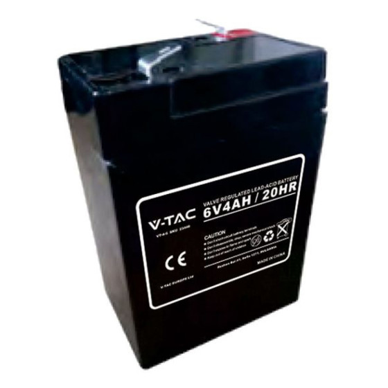 V-Tac VT-4-6 Batteria Piombo Acido 6V 4Ah - SKU 23448 V-Tac VT-4-6 Batteria Piombo Acido 6V 4Ah - SKU 23448