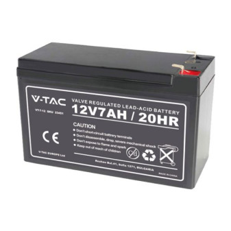 V-Tac VT-7-12 Batteria Piombo Acido 12V 7Ah con Attacchi T1 - SKU 23451
