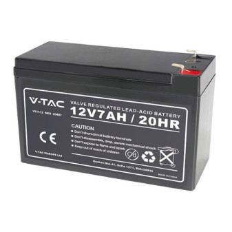 V-Tac VT-7-12 Batteria Piombo Acido 12V 7Ah con Attacchi T2 - SKU 23467