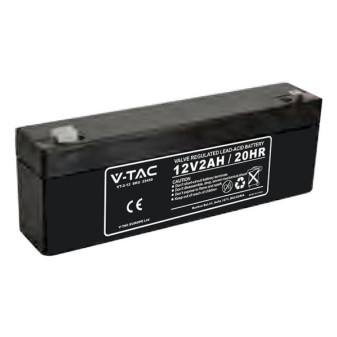 V-Tac VT-2-12 Batteria Piombo Acido 12V 2Ah con Attacchi T1 - SKU 23450