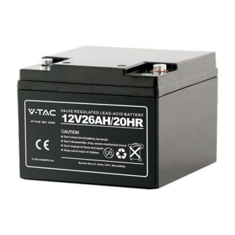 V-Tac VT-12-26 Batteria Piombo Acido 12V 26Ah con Attacchi Dado e Bullone -...