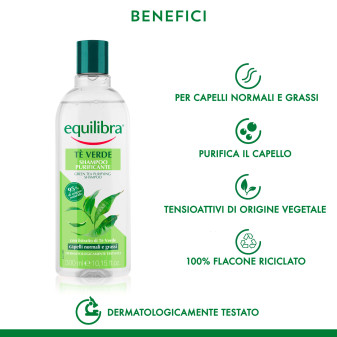 Equilibra Tè Verde Shampoo Purificante Capelli Normali e Grassi 300ml