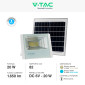 Immagine 4 - V-Tac VT-60W Faro LED Floodlight 20W IP65 Colore Bianco con Pannello Solare e Telecomando - SKU 10408 / 10409