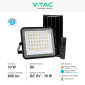 Immagine 4 - V-Tac VT-80W Faro LED Floodlight 10W IP65 Colore Nero con Pannello Solare e Telecomando - SKU 7824 / 7823