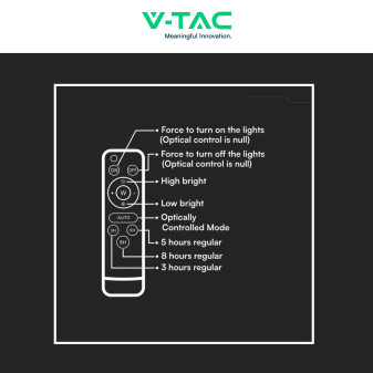 V-Tac VT-120W Faro LED 15W IP65 Bianco Pannello Solare e Telecomando