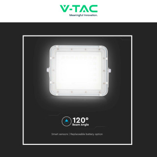 VT-80W Faro LED 10W IP65 Bianco Pannello Solare e Telecomando V-Tac