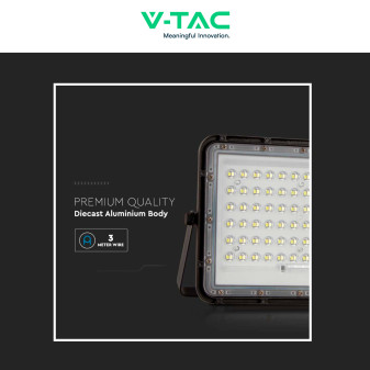 V-Tac VT-120W Faro LED 15W IP65 Nero Pannello e Telecomando