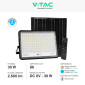 Immagine 4 - V-Tac VT-240W Faro LED Floodlight 30W IP65 Colore Nero con Pannello Solare e Telecomando - SKU 7830 / 7829