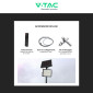 Immagine 7 - V-Tac VT-180W Faro LED Floodlight 20W IP65 Colore Nero con Pannello Solare e Telecomando - SKU 7828 / 7827