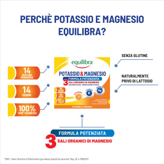 Equilibra Potassio & Magnesio 3 Formula Potenziata 14 Bustine