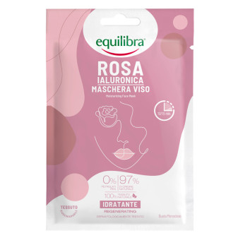 Equilibra Rosa Ialuronica Maschera Viso Tessuto Naturale Idratante...