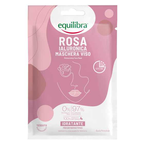 Equilibra Rosa Ialuronica Maschera Viso Tessuto Idratante Rigenerante Equilibra Rosa Ialuronica Maschera Viso Tessuto Idratante Rigenerante