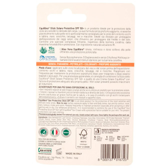 Equilibra Aloe Stick Solare SPF 50+ Conto Occhi Labbra Nei Tatuaggi