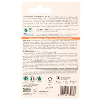 Equilibra Aloe Stick Solare SPF 50+ Conto Occhi Labbra Nei Tatuaggi