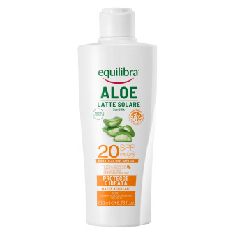 Equilibra Aloe Latte Solare SPF 20 Protezione Media Resistente all'Acqua...